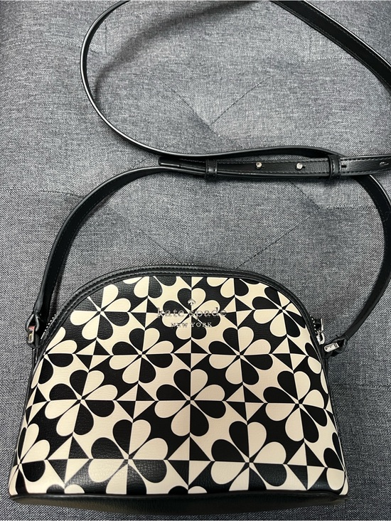 kate spade Handbags - kate spade Black & Cream Geometric Floral Dome Crossbody